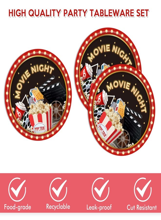 DURYGEN 40PCS Movie Night Party Supplies Movie Theme Birthday Party Plates and Napkins Set Movie Night Disposable Dinnerwares Favors for Movie Theme Party Decorations - Image 3